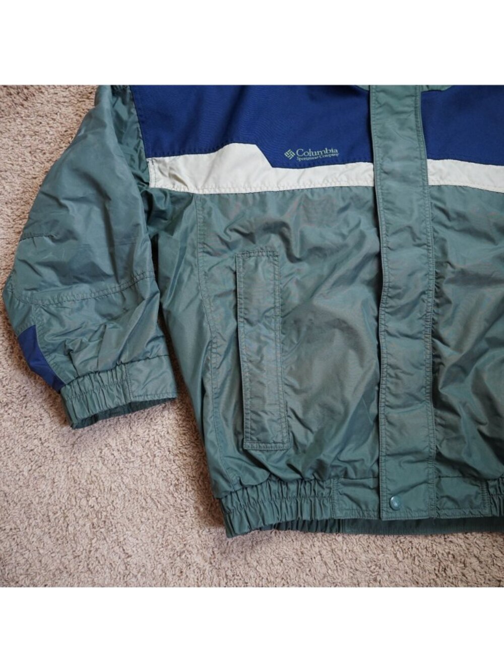Y2K Columbia Bugaboo Jacket Mens L Green ColorBlock Winter Coat Shell Only - Picture 9 of 11